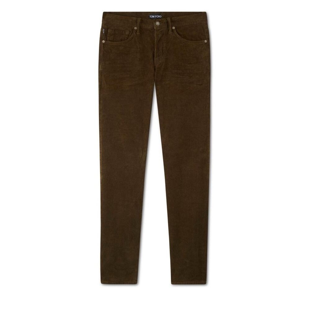 Tom Ford 12 Waves Cord Slim Fit Brown Corduroy Jeans Pants Bottoms Men Size 34